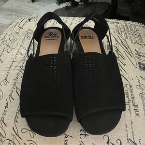 Earth Alder Abra Sandals Black Leather Size 9.5